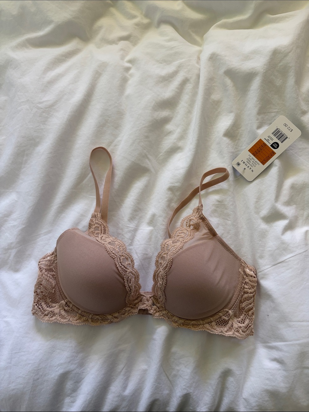 Natori Lace-Trim Padded Bra - Blush Pink